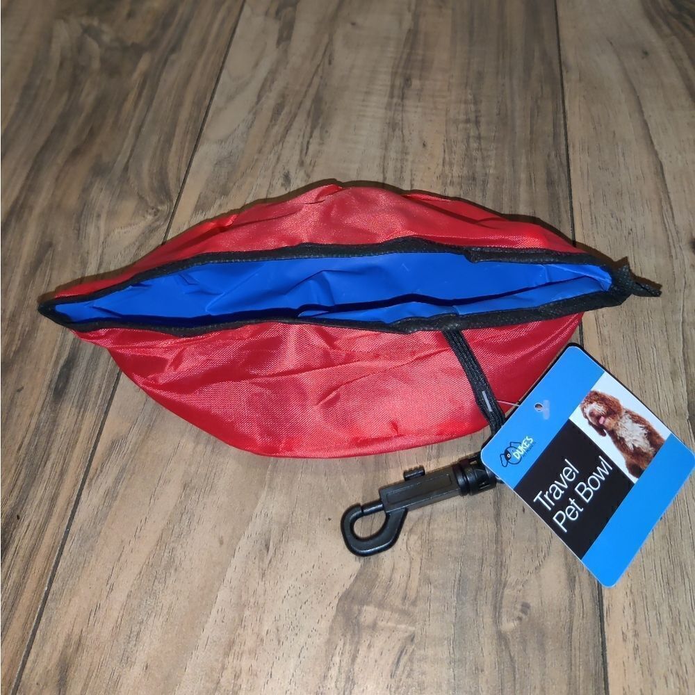 Duke's Portable Foldable Dog Water/Food Bowl Pet Travel Dish Collapsible Fabric.